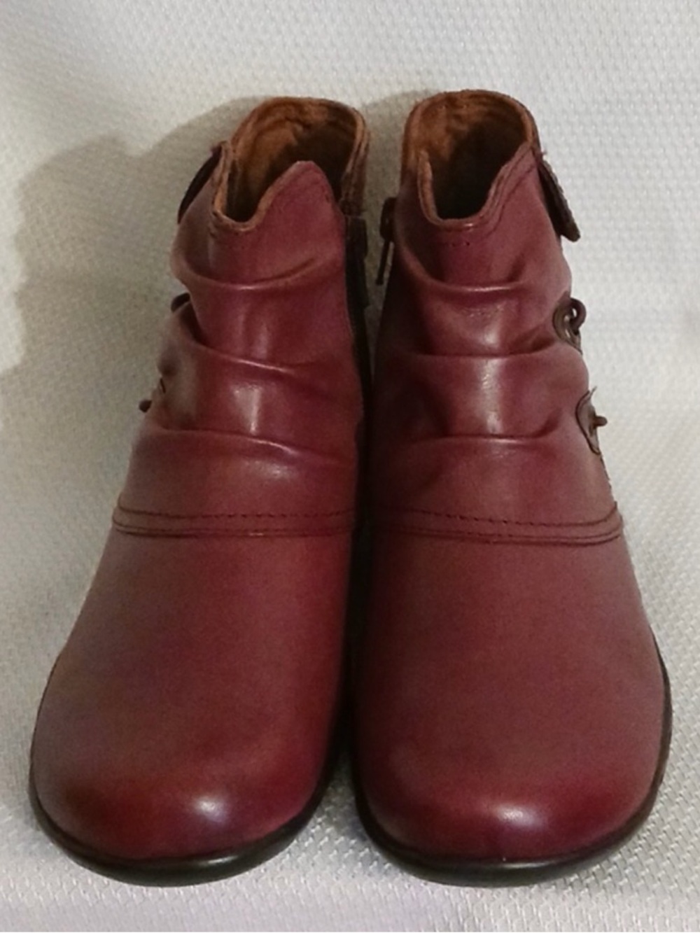 Women’s bohemian Cobb Hill  Rockport Burgundy Ankle Boots - Classic Comfort